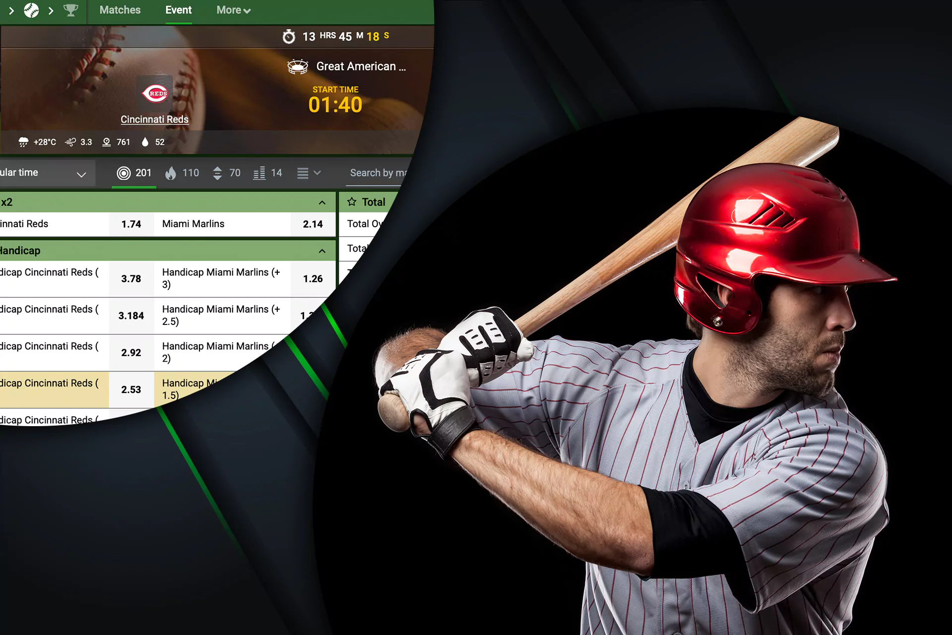You'll find a lot of baseball leagues in the Linebet sportsbook.