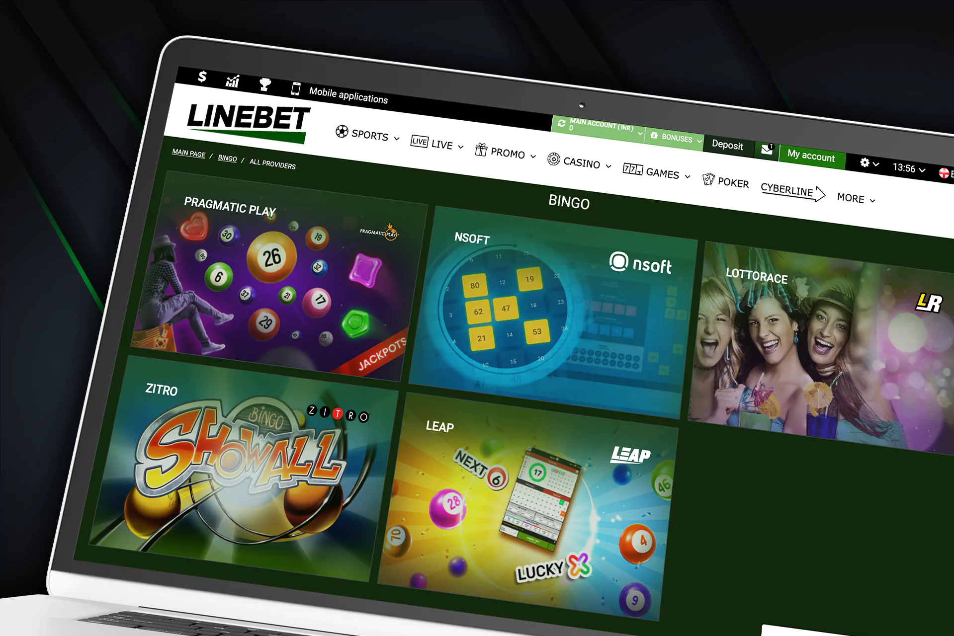 There are also bingo games in the Linebet casino.