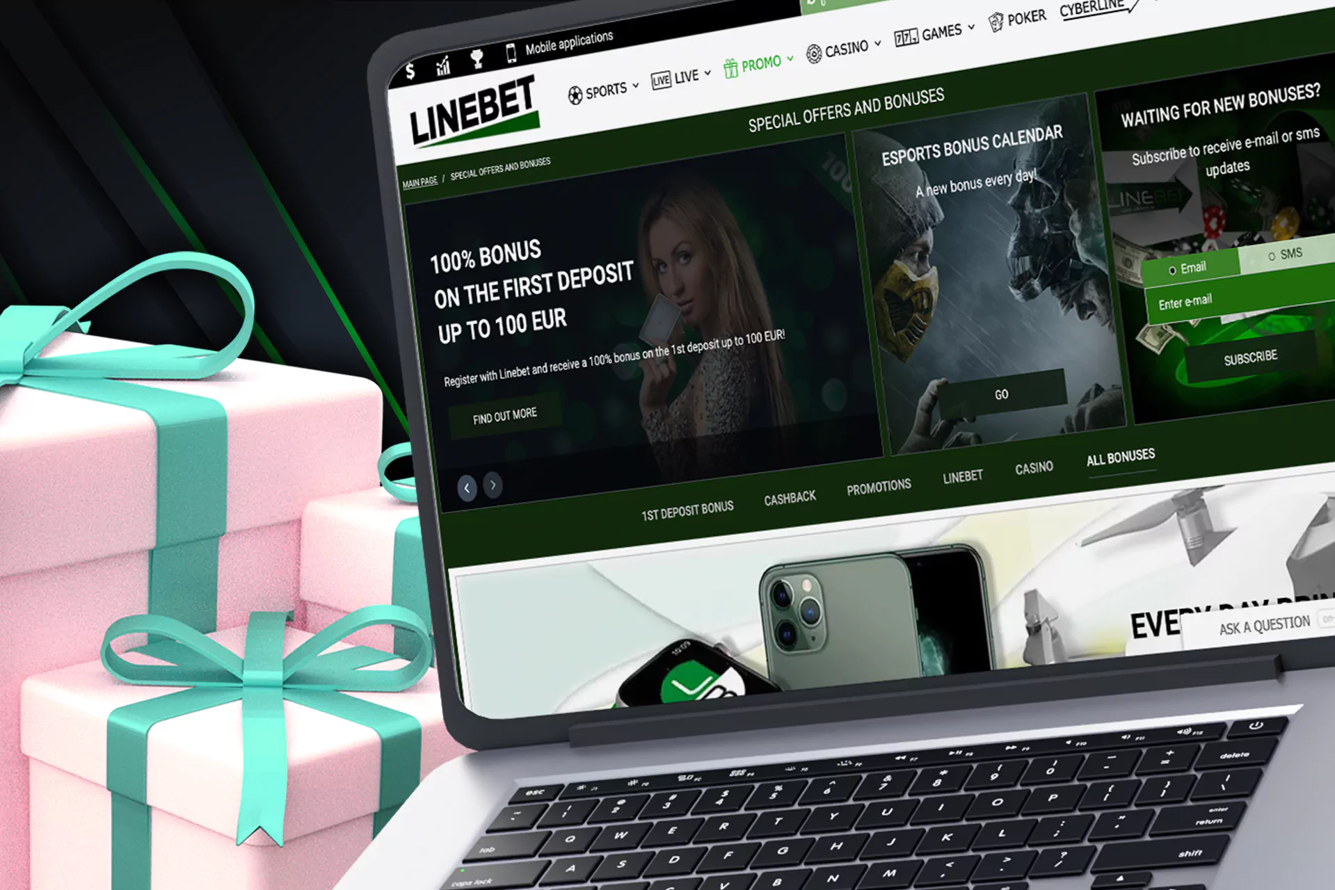 Lienebet offers different bonuses for newcomers and regular players.