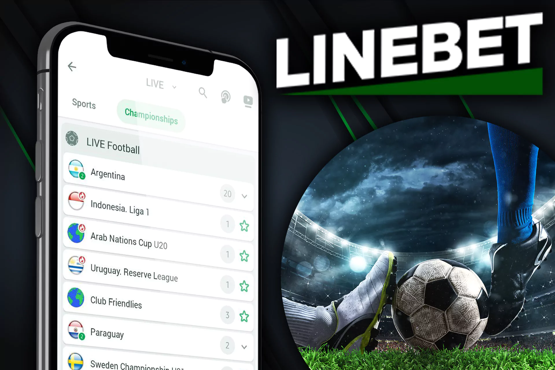 Football is available for betting at Linebet.