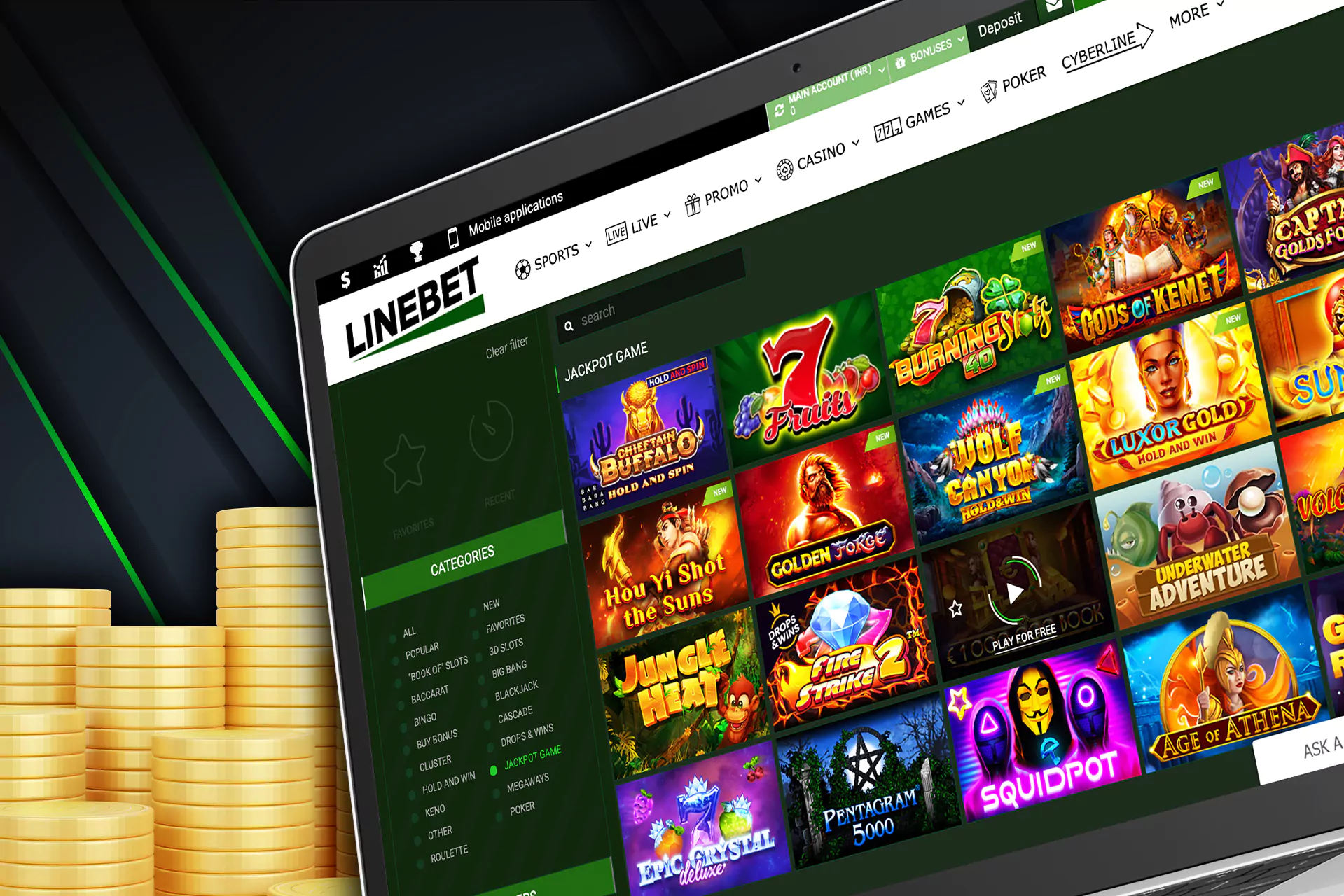 Try to win a jackpot in the specific game at Linebet.