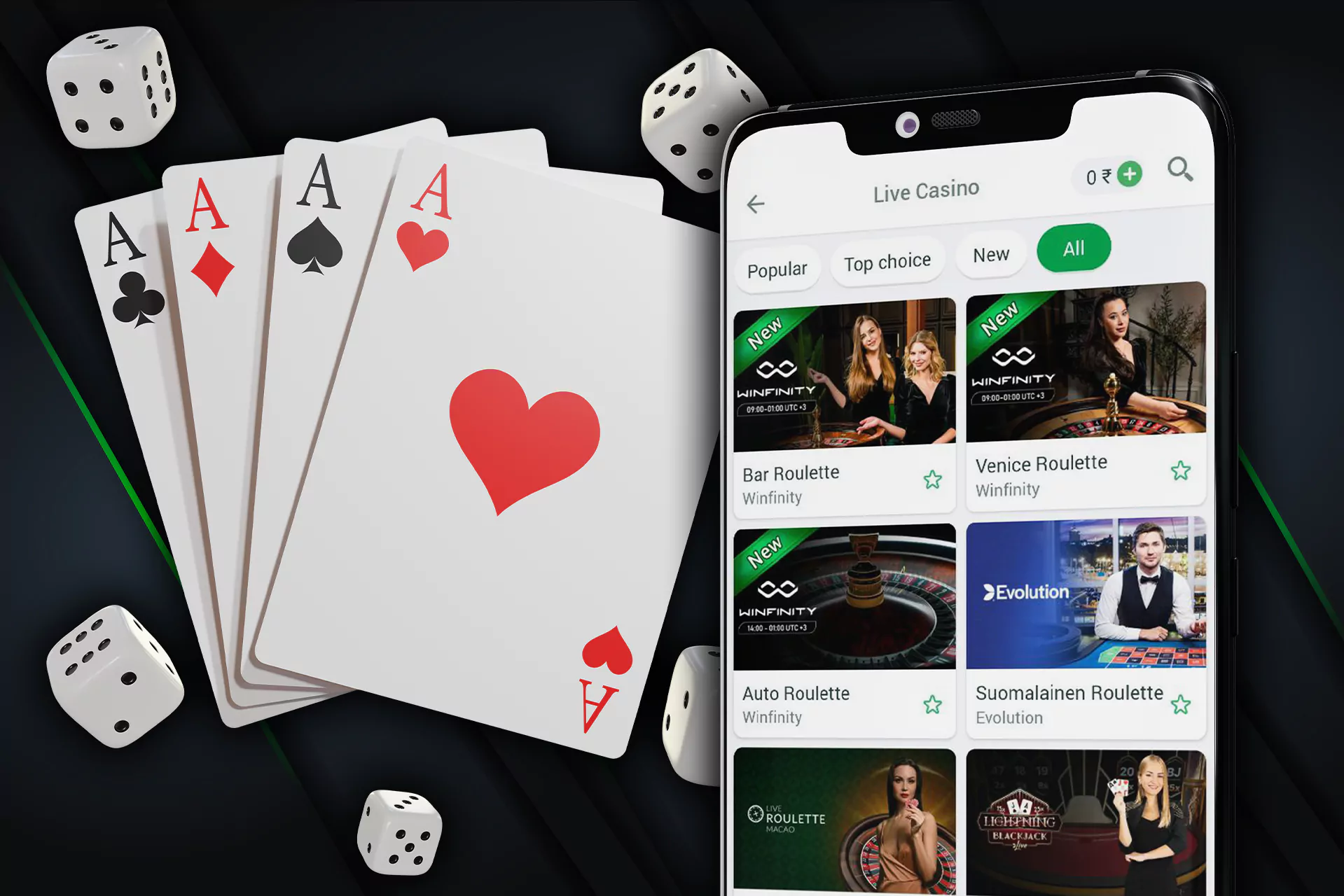 There is also a mobile casino that you can play in the Linevet app.
