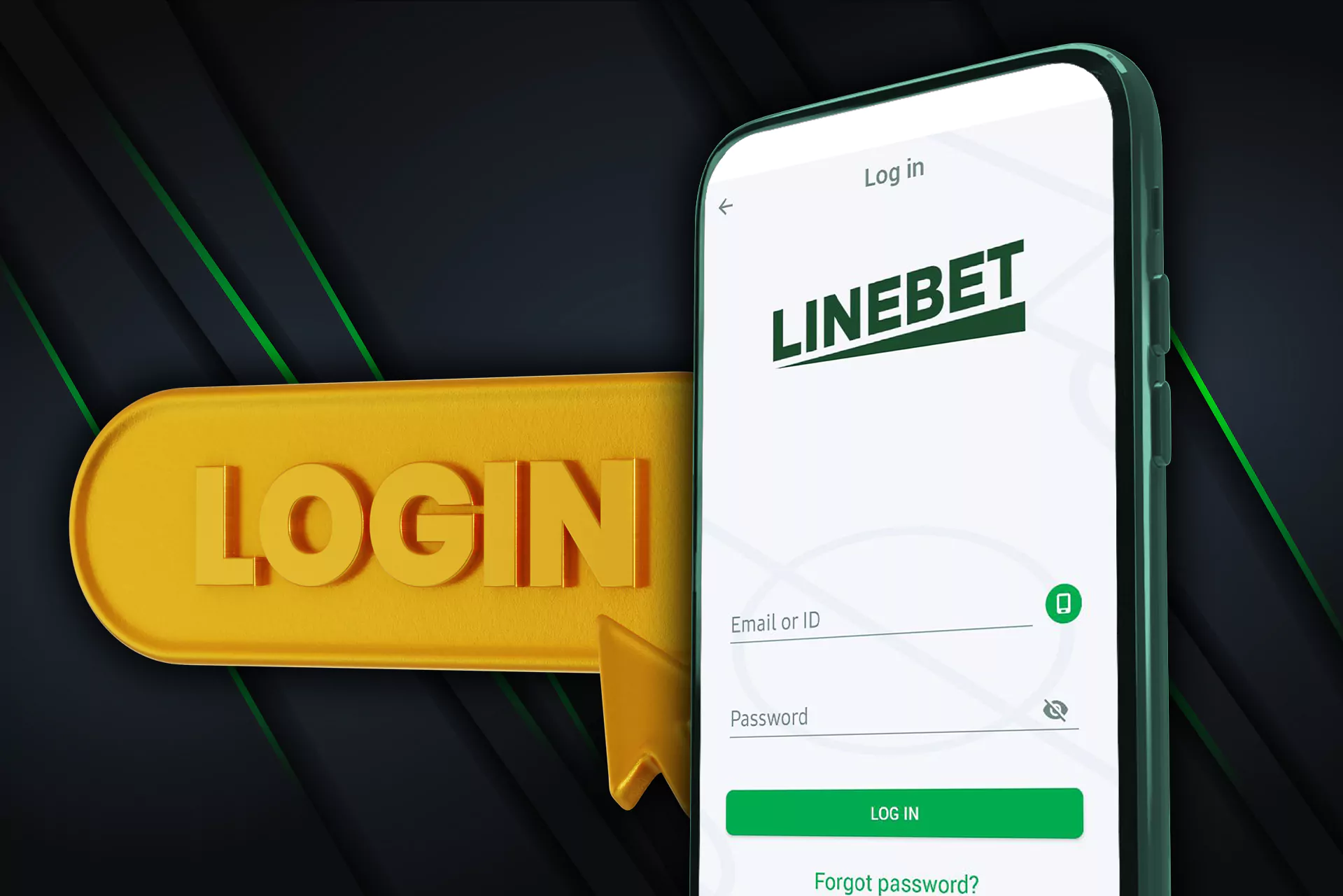 Enter the password and a username and log in to Linebet.