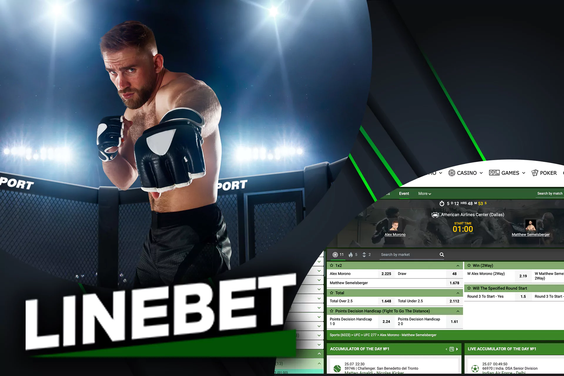 YOu can bet on UFC fighters in the Linebet sportsbook.