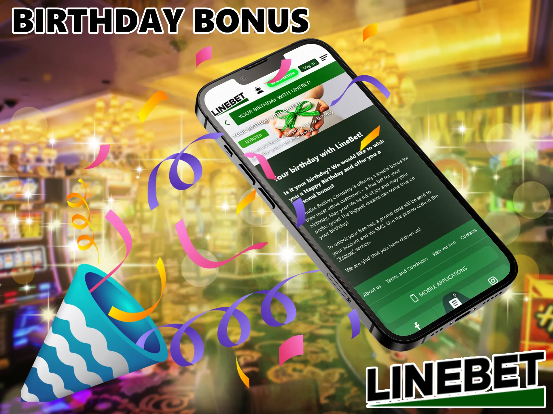Every player in the casino can bet for free once a year, but you can only get this generous Linebet bonus once a year.