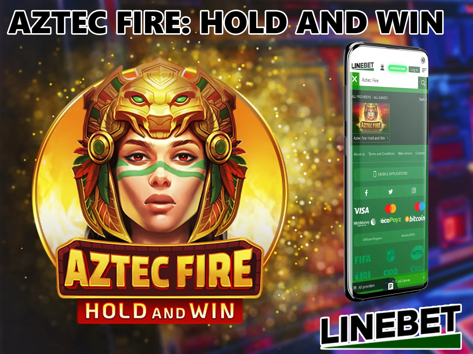 An Aztec story is the core plot of this game, 5 reels and a 5x8 layout, and generous bonuses with free spins await you at Linebet.