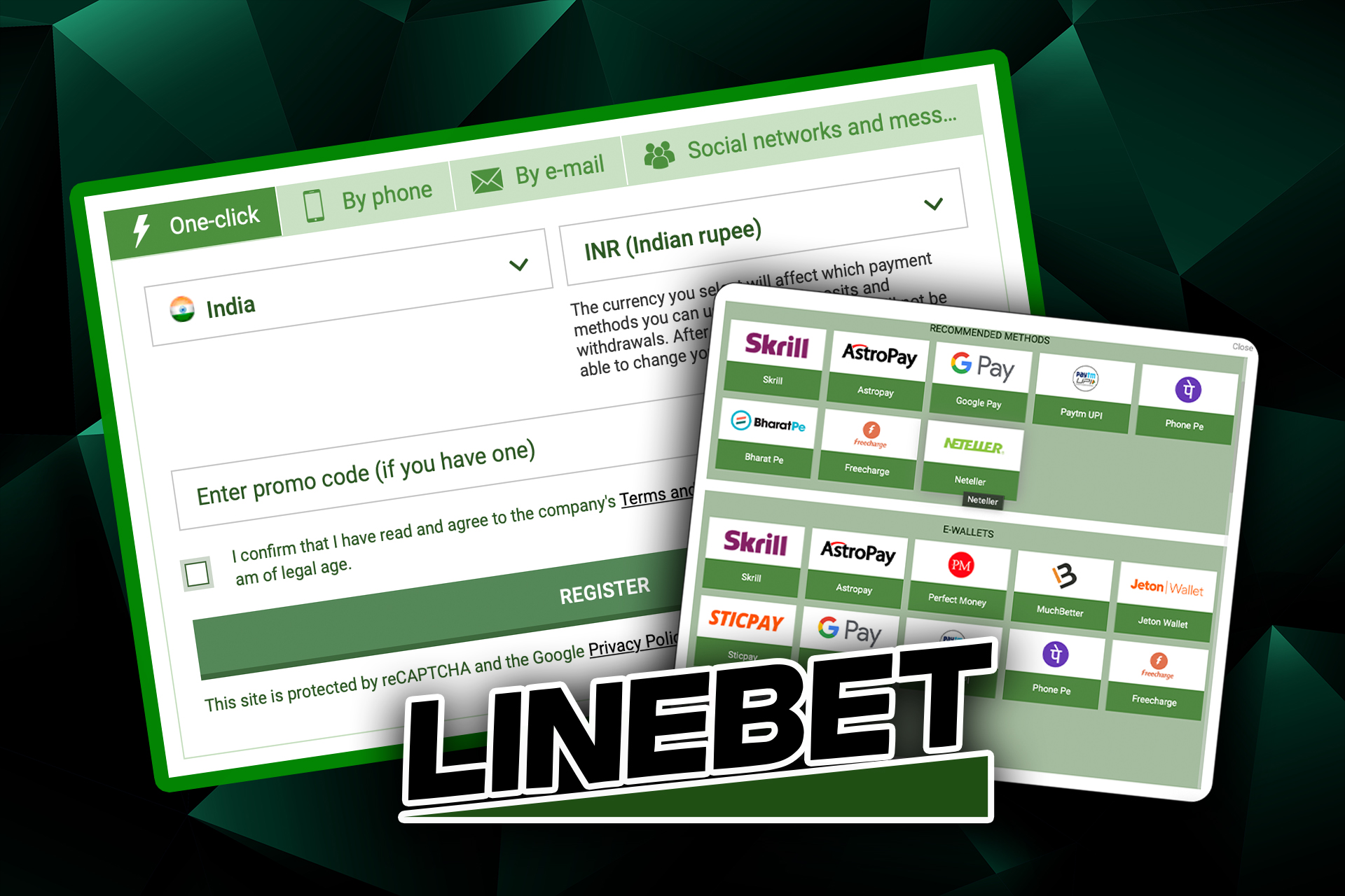 Sign up for Linebet, go to the cashier desk, choose a payment method and deposit Linebet.