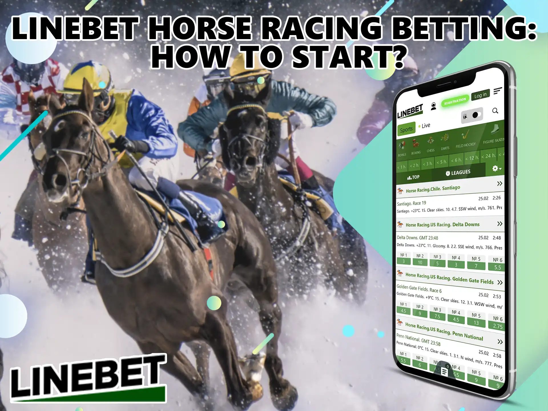 You can start enjoying betting on this interesting sport by creating an account with Linebet and funding money to your account.