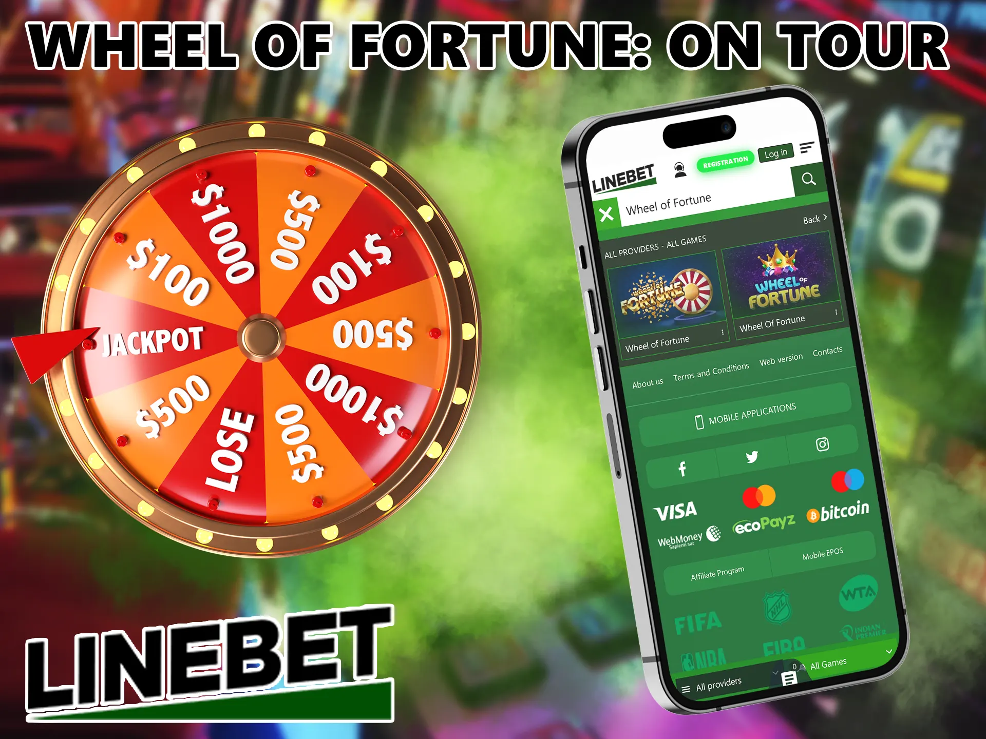 This view offers 5 reels and 30 fixed paylines, try your luck in this exciting game at Linebet.
