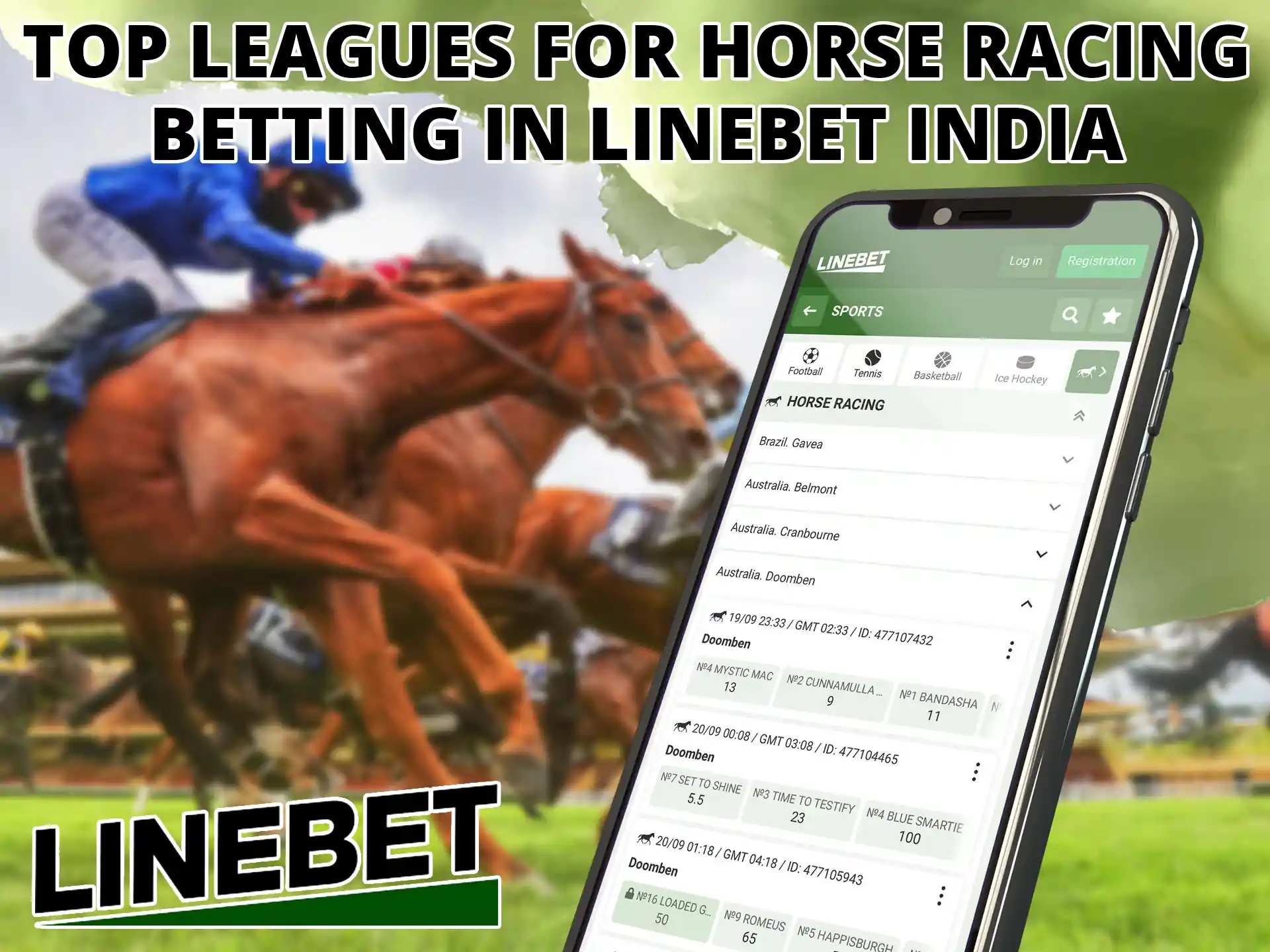 Linebet regularly updates horse racing events and offers a large selection of betting markets.