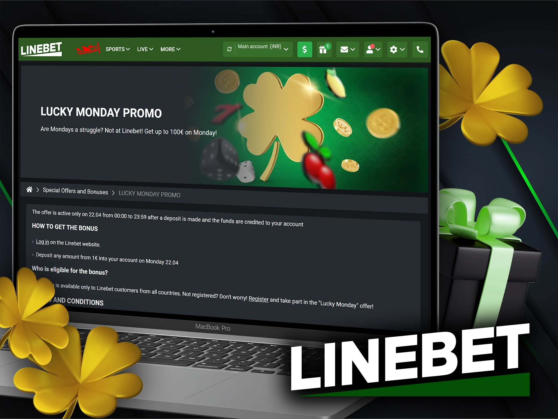 Visit Linebet's website on Monday and double your deposit amount.